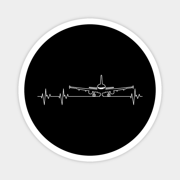 Airplane pilot heartbeat aviator flying Magnet by captainmood